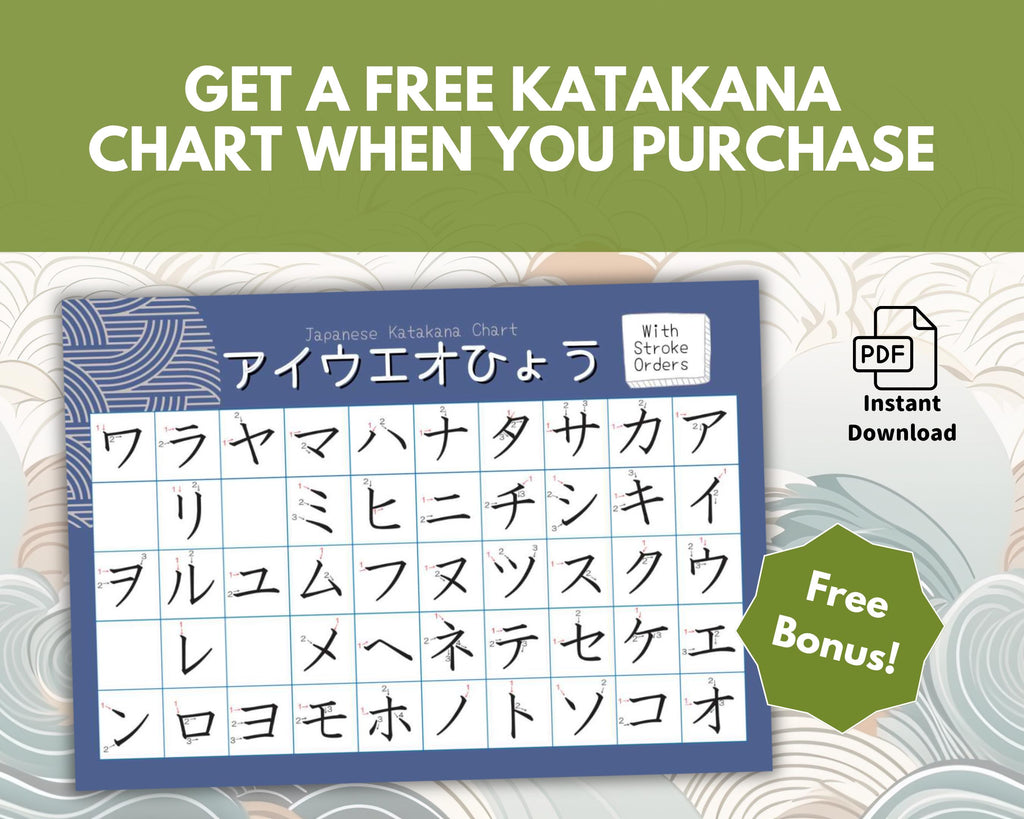 Color Coded Katakana Flashcards