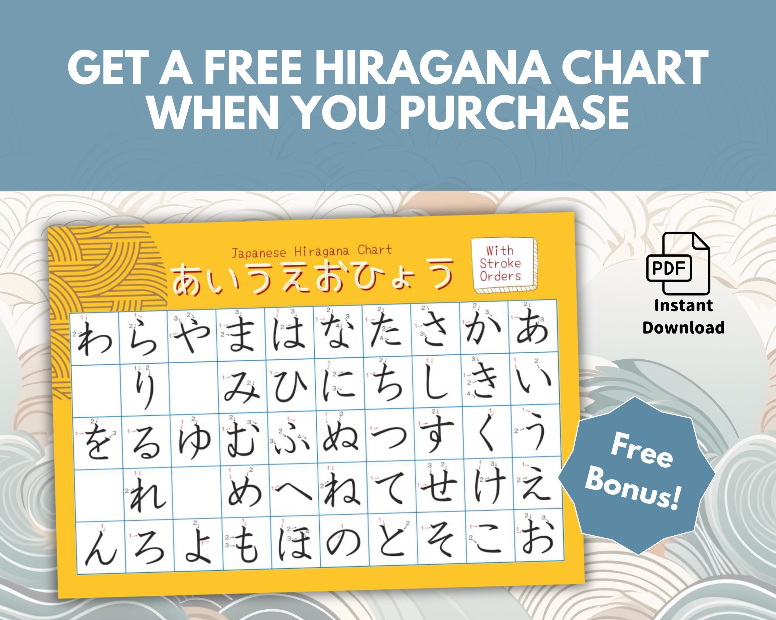 Color Coded Hiragana Flashcards