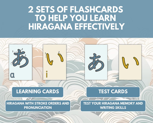 Color Coded Hiragana Flashcards