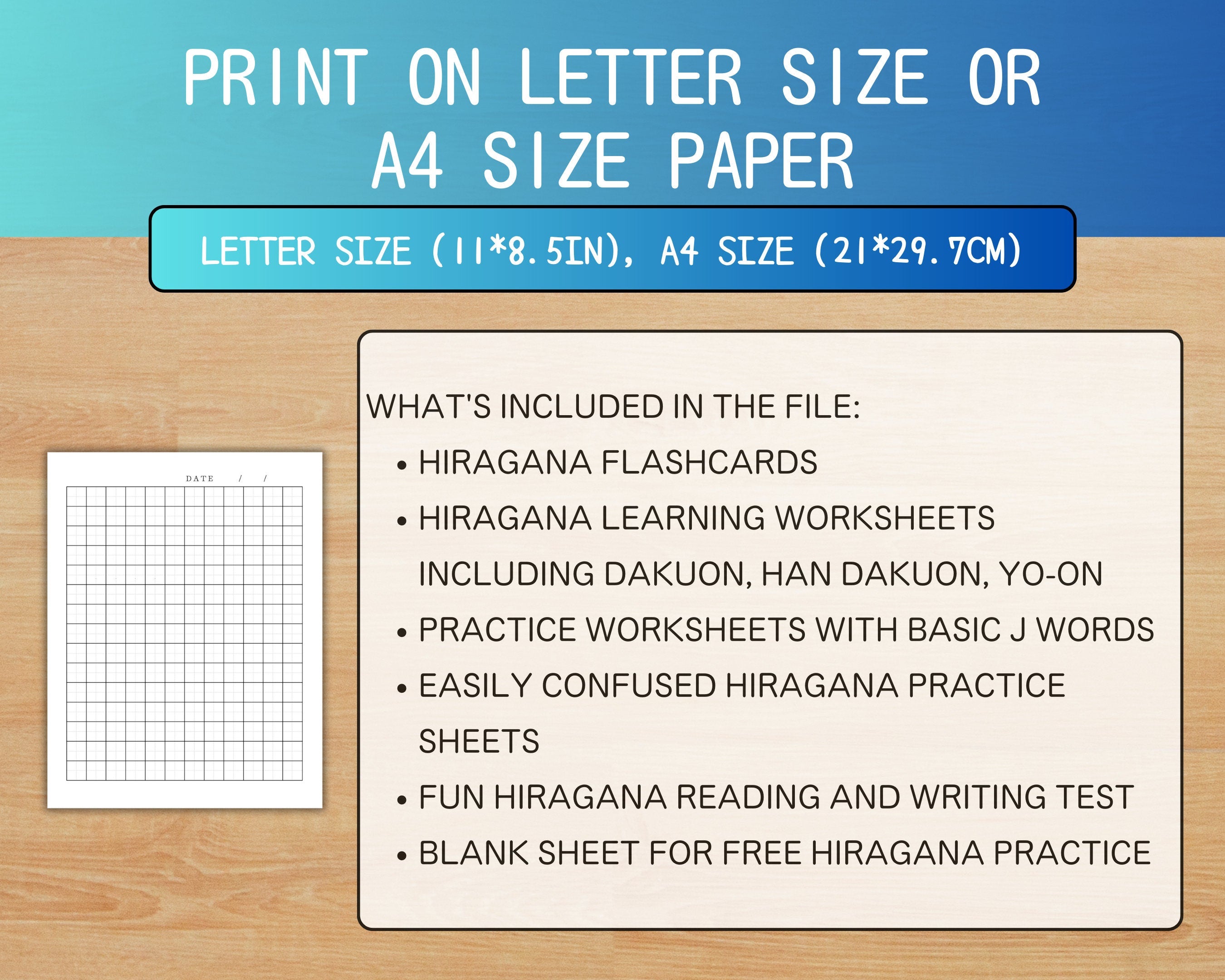 Hiragana Practice Workbook Bundle: Japanese Learning (Digital Download)