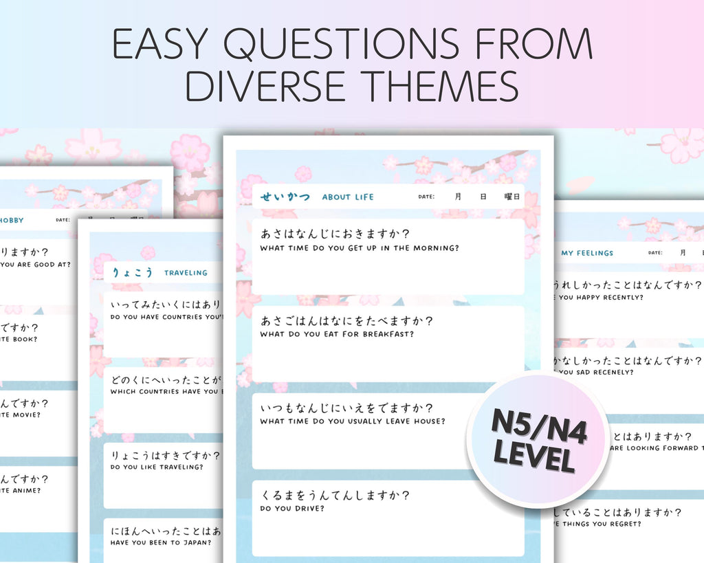 Educational materials with Japanese text and questions on a white background
