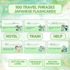 100 Travel Phrases Flashcards in Japanese