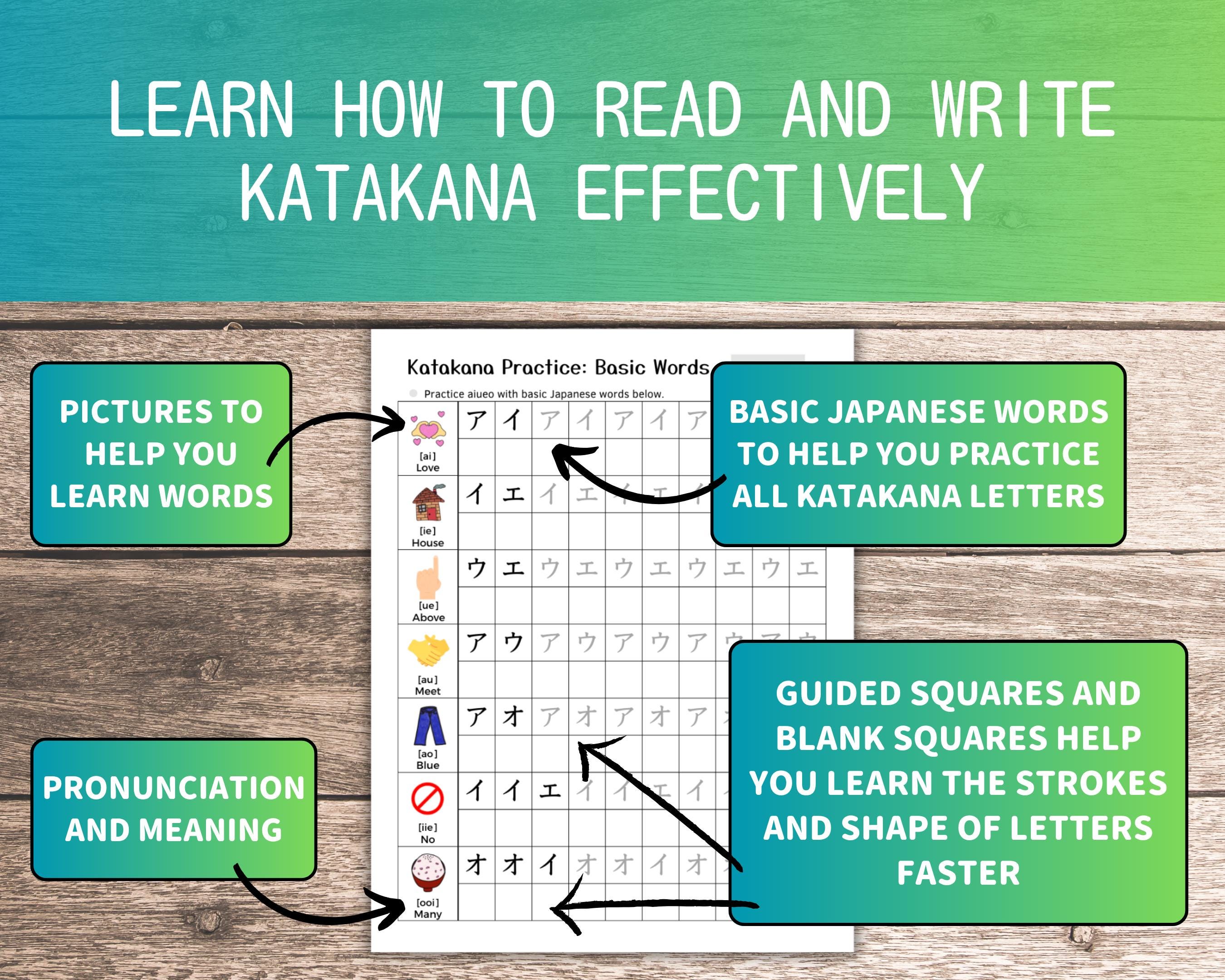 Katakana Practice Work Sheets