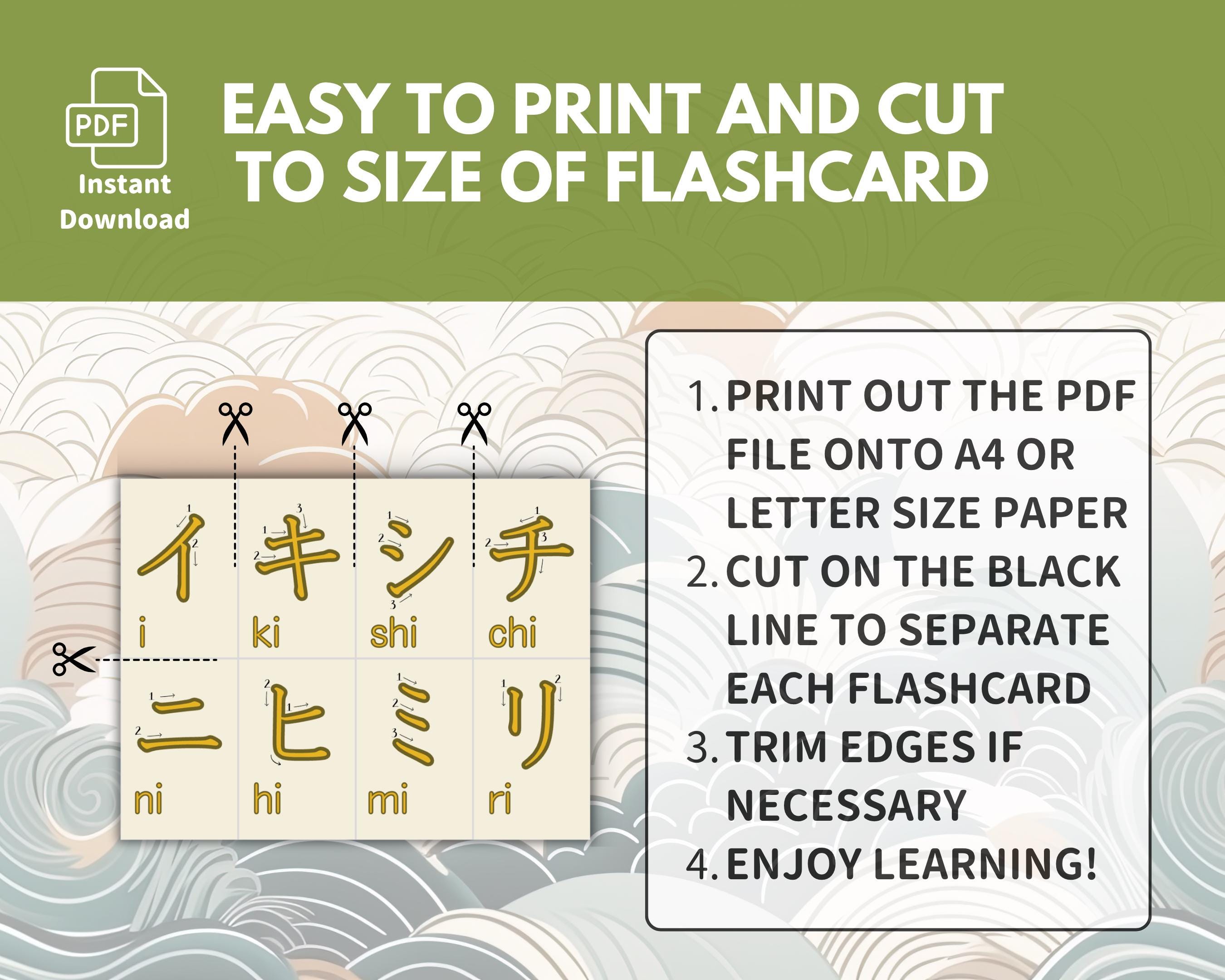 Color Coded Katakana Flashcards