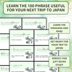 100 Travel Phrases Flashcards in Japanese