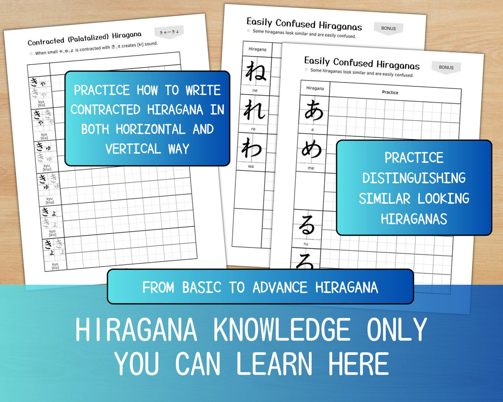 Hiragana Practice Workbook Bundle: Japanese Learning (Digital Download)