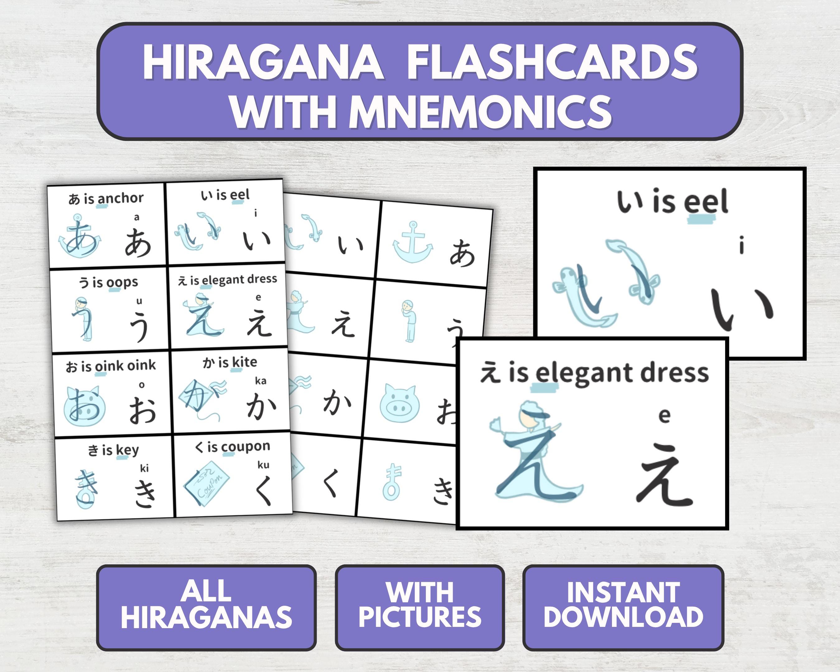 Hiragana Mnemonic Flashcards