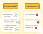 Comparison of features between 'This Worksheet' and 'Other Worksheets' on a yellow background.