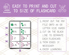 Flashcard template with instructions on a purple background