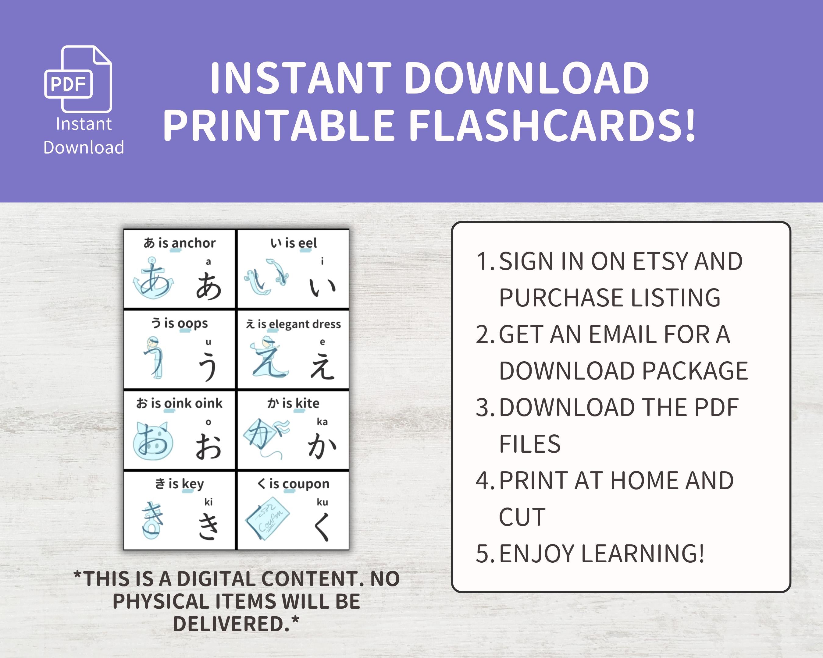 Hiragana Mnemonic Flashcards