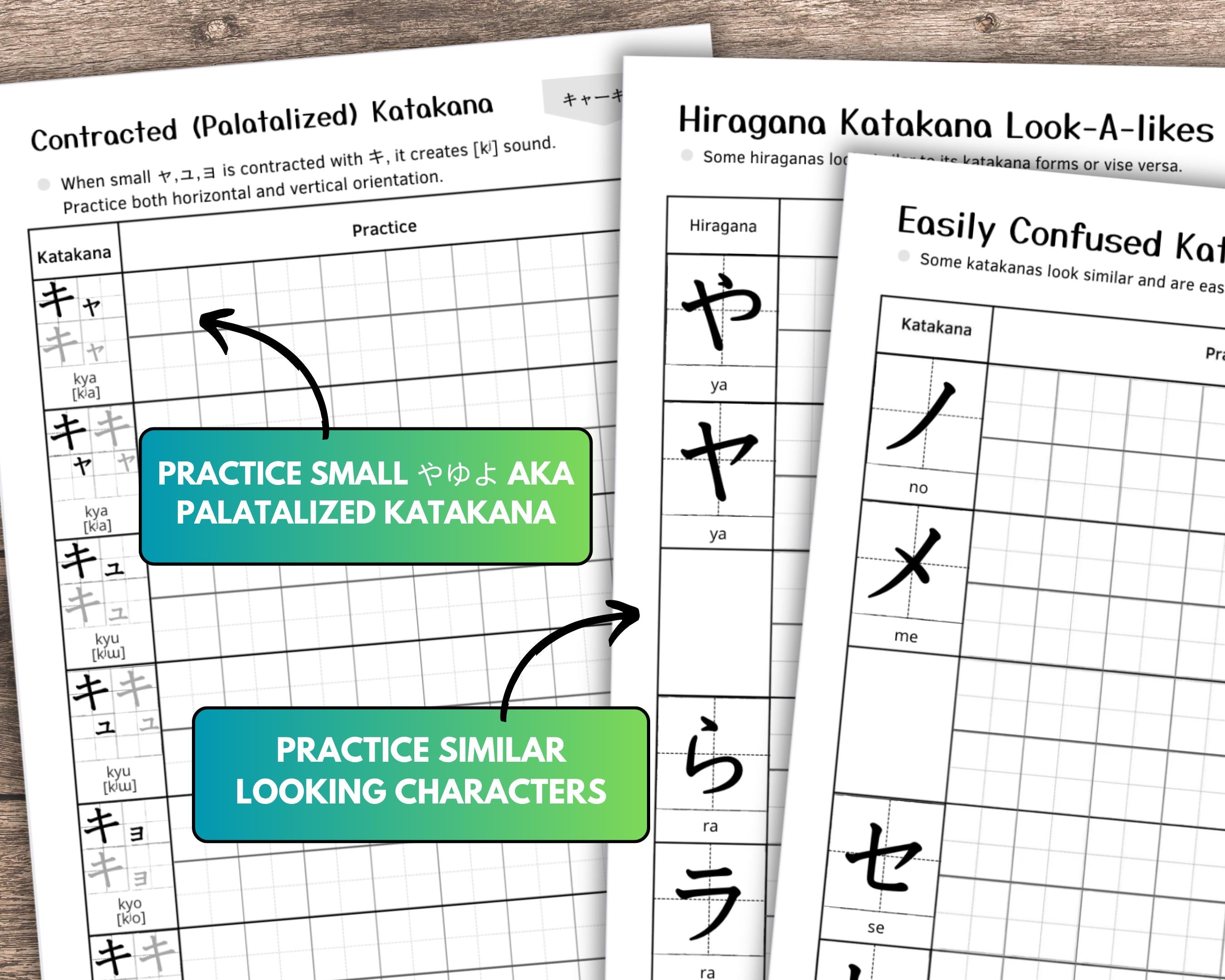 Katakana Practice Work Sheets