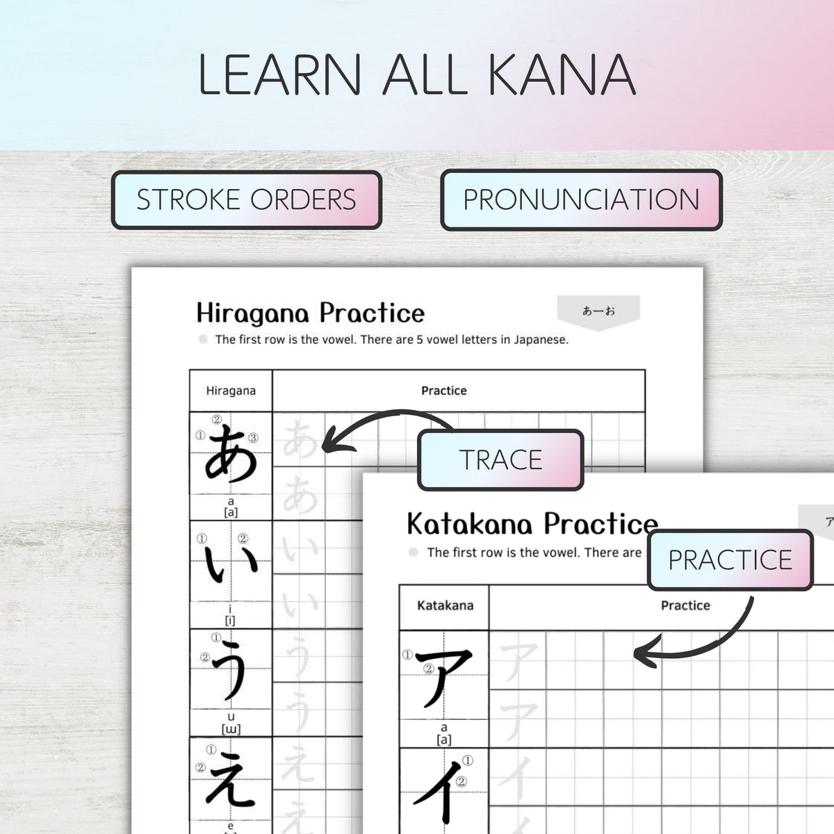 Master Hiragana And Katakana Workbooks And Flashcards Bundle