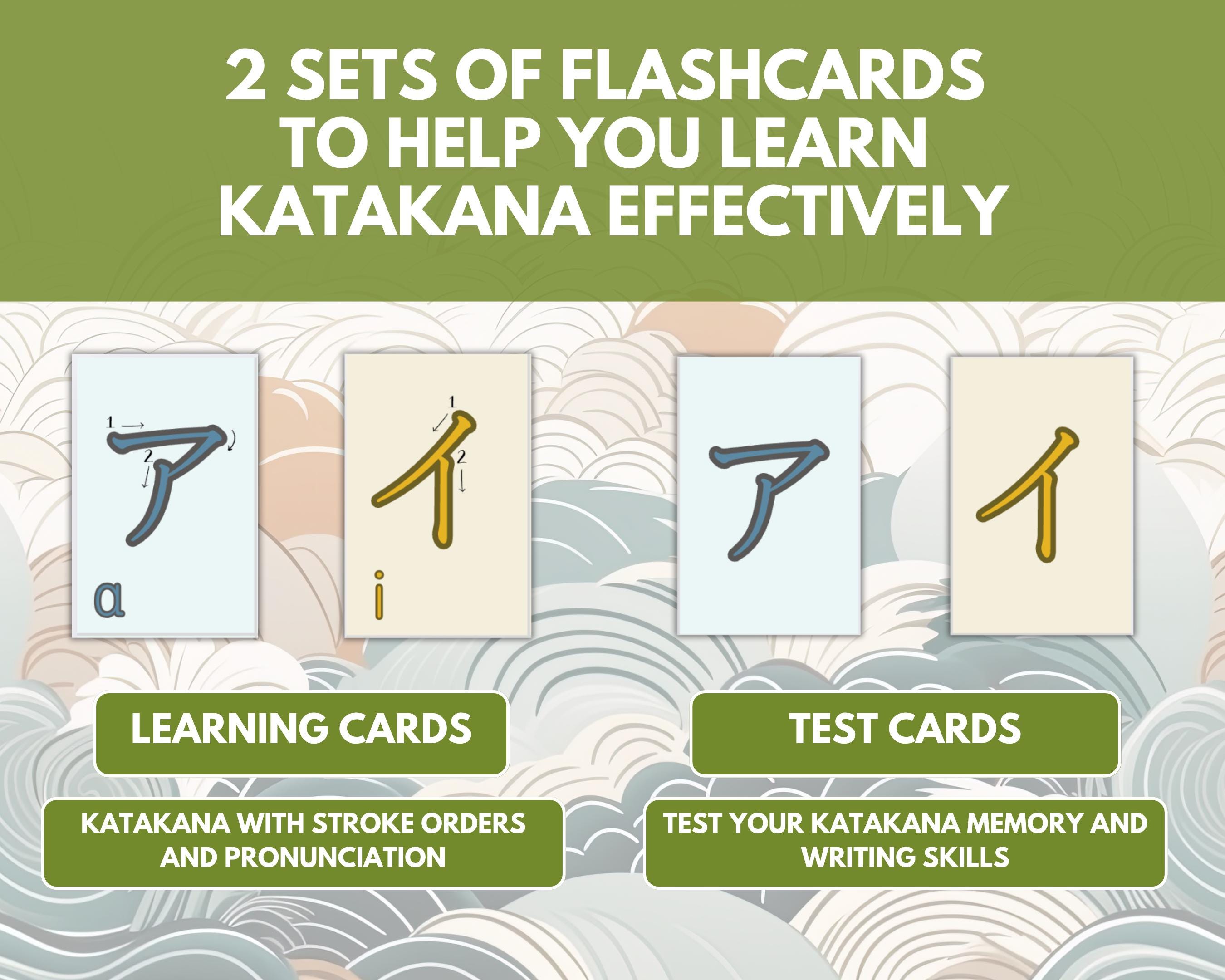 Color Coded Katakana Flashcards