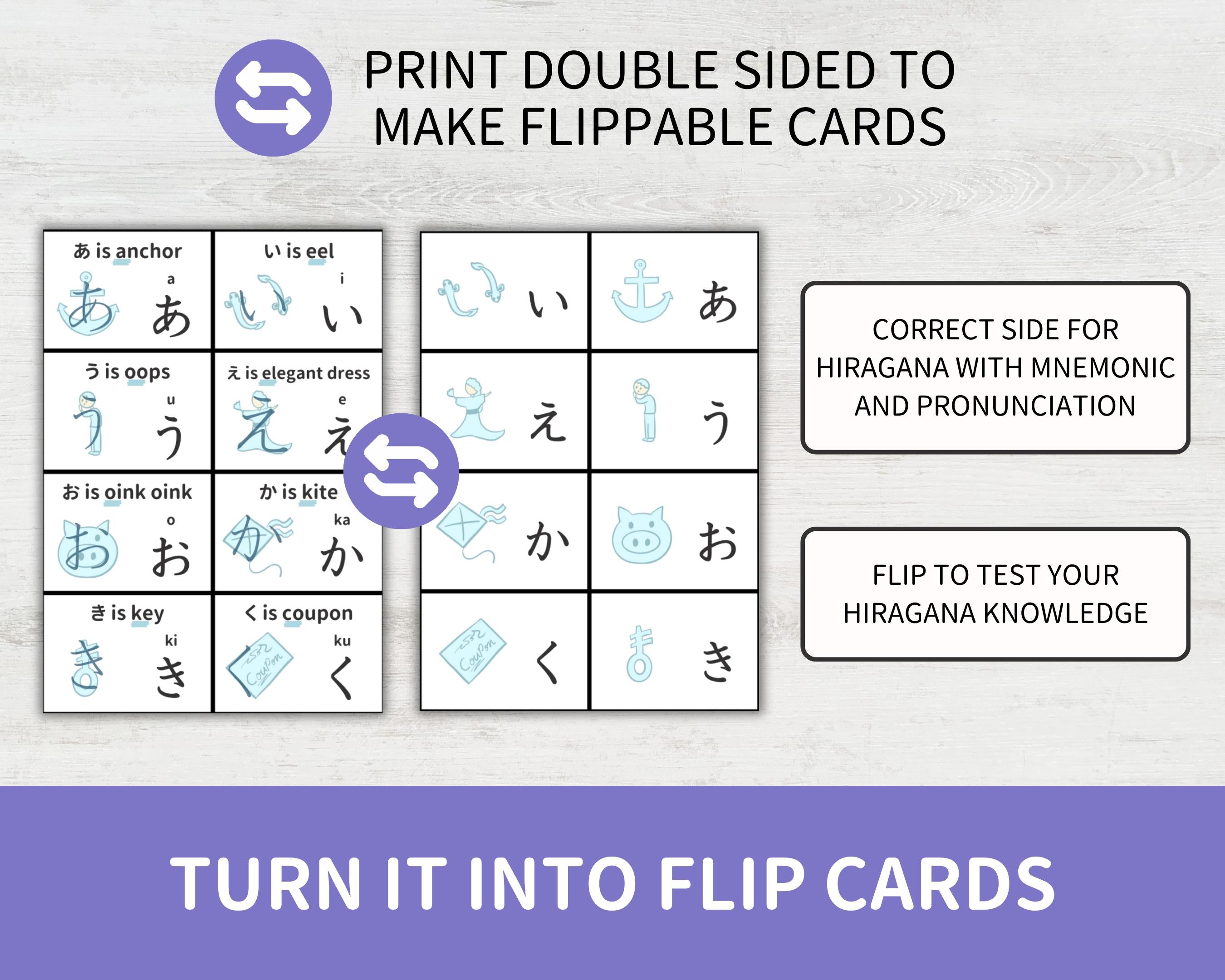 Hiragana Mnemonic Flashcards