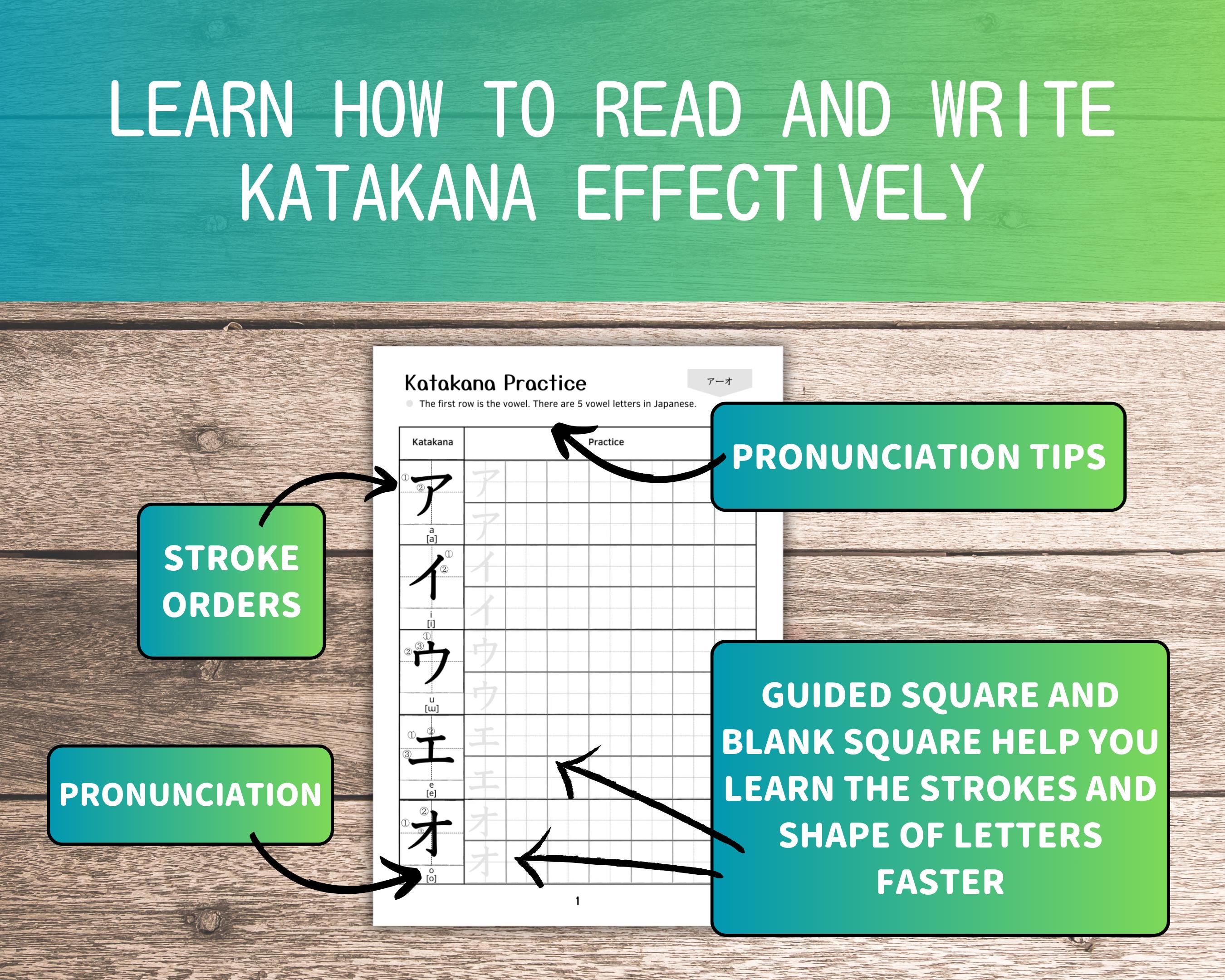 Katakana Practice Work Sheets