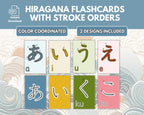 Color Coded Hiragana Flashcards