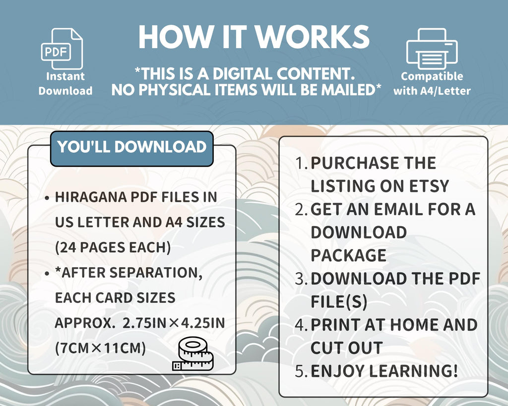 Color Coded Hiragana Flashcards