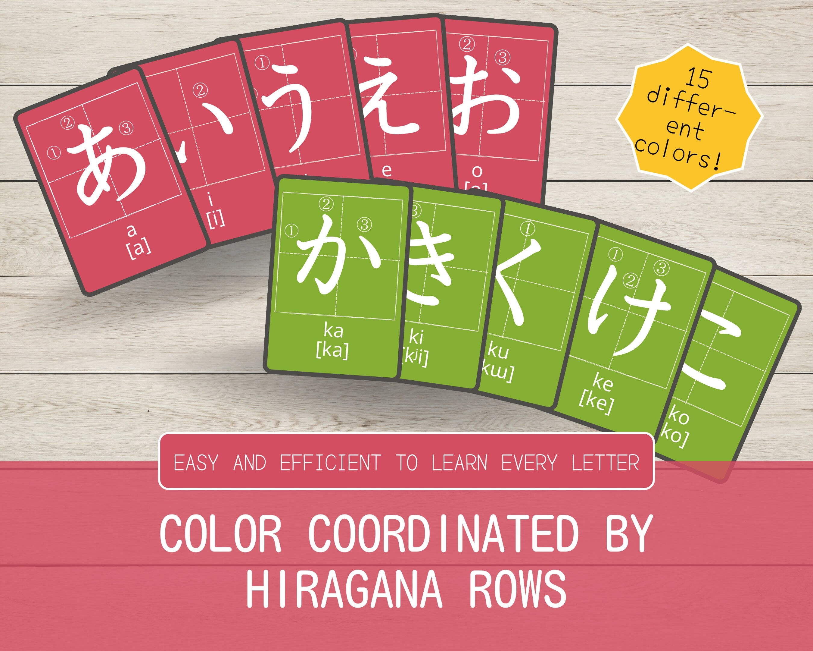 Hiragana Flashcards with Stroke Orders