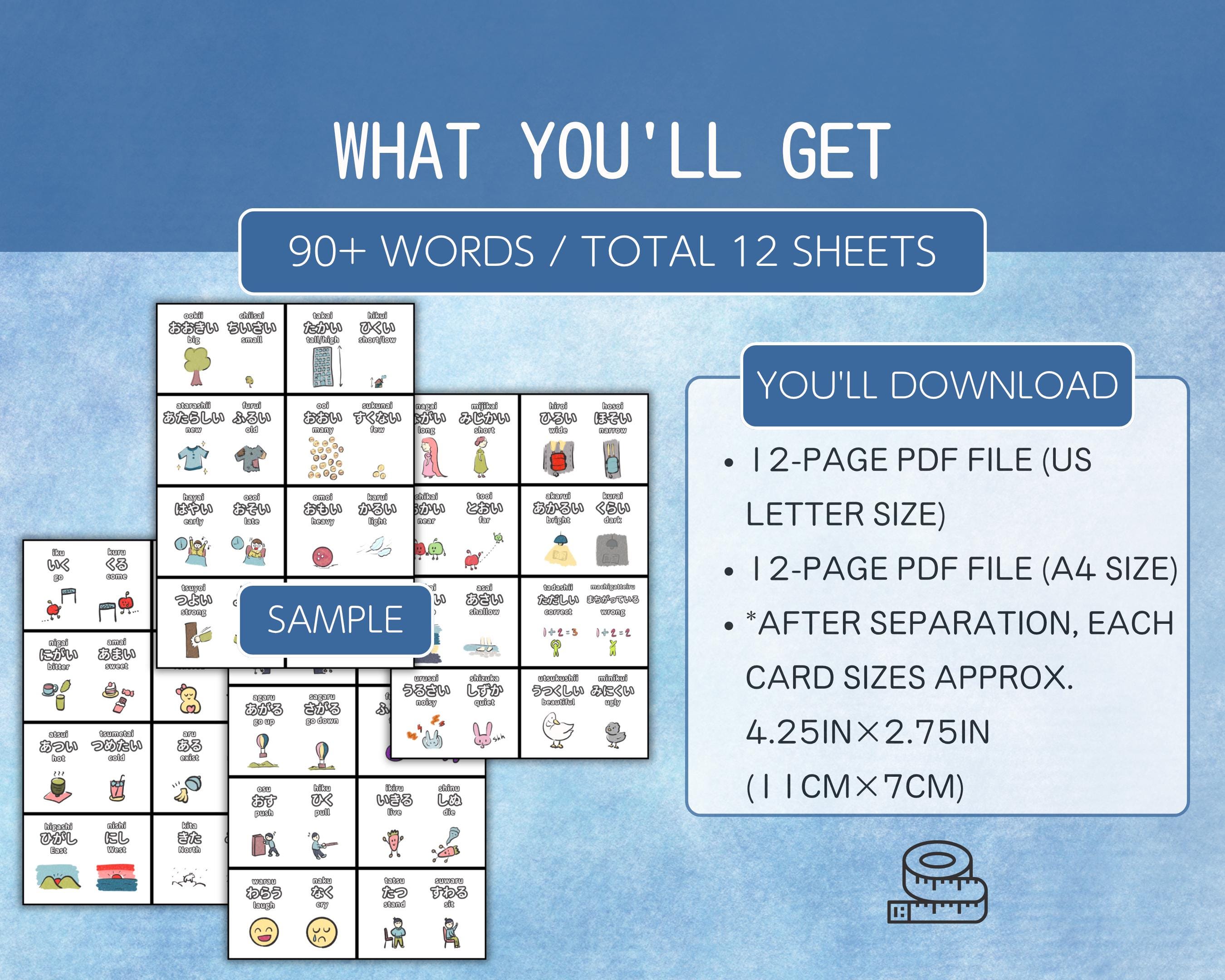 Product description card with text and sample images on a blue background