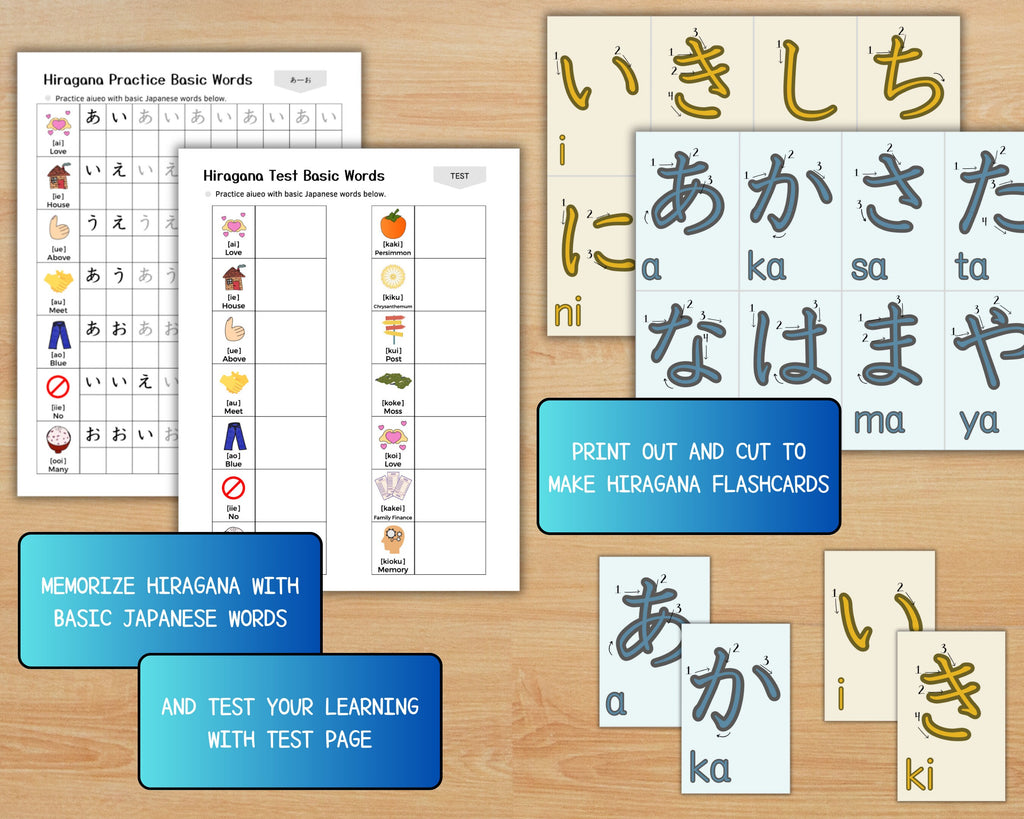 Hiragana Practice Workbook Bundle: Japanese Learning (Digital Download)